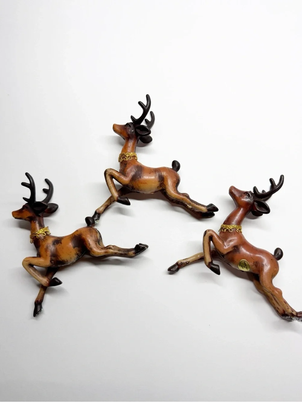 Vintage Celluloid Reindeer Set of 3